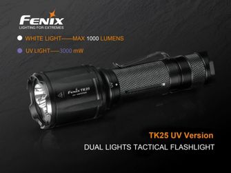 Taktická LED svítilna Fenix TK25 UV, 1000 lumenů