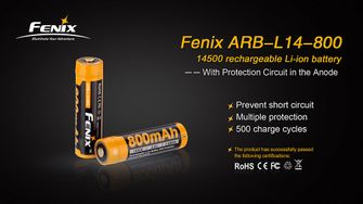 Fenix 14500 800 mAh Li-ion Dobíjecí baterie