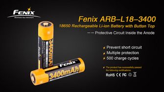 Fenix 18650 Li-ion Dobíjecí baterie 3400mAh