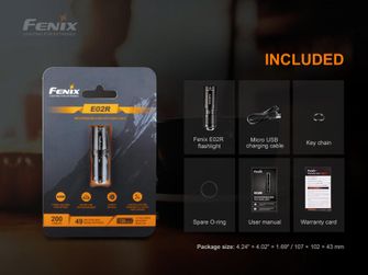 Mini baterka Fenix E02R - hnědá