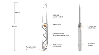 Zavírací nůž Ruike P127 - karbon