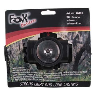 skládací voděodolná čelovka Fox krypton černá žárovka v balení 