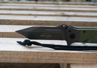 Mil-Tec otevírací nůž DA35 Micarta 22cm olivový
