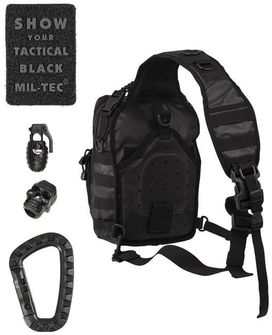 Mil-tec Tactical batoh jednopopruhový, černý 10L