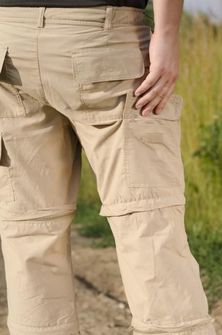multifunkční kalhoty z mikrovlákna Fox khaki z boku multifunkční kalhoty z mikrovlákna Fox khaki zezadu multifunkční kalhoty z mikrovlákna Fox khaki přední kapsa 
