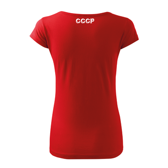 DRAGOWA dámské krátké tričko cccp, červená 150g/m2