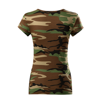 DRAGOWA dámské krátké tričko army mom, maskáčová 150g/m2