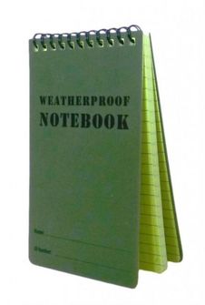 WARAGOD vodeodolný zápisník, zelený, 12 x 7,8 cm