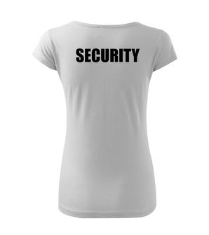 DRAGOWA dámské tričko s nápisem SECURITY, bílé