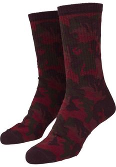 Urban Classics Camo ponožky 2 páry, burgundy camo