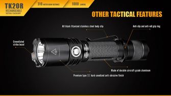 taktická LED baterka Fenix ​​TK20R 1000lumen podrobnosti 