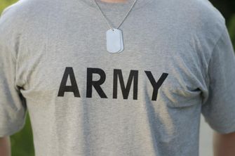 MFH tričko s nápisem army šedé, 160g/m2