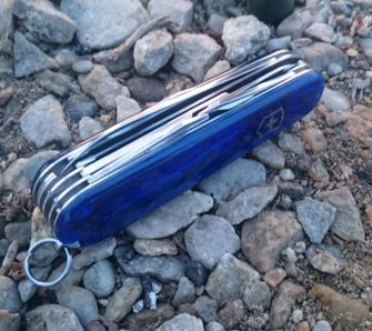 Victorinox kapesní nůž transparentní 91mm Huntsman modrý