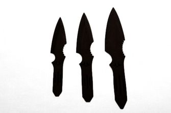 Vrhací nože heavy, 27cm, 21cm, 16cm, 3 kusy, černé