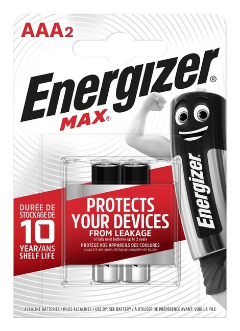 Energizer MAX alkalická baterie AAA/2 LR03 FSB2, 2ks
