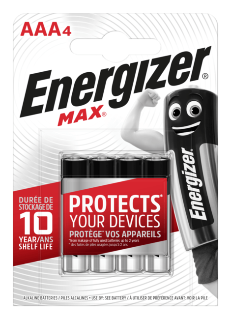 Energizer MAX alkalická baterie AAA/4 LR03, 4ks
