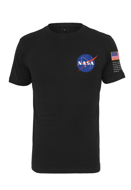 NASA pánské tričko Insignia Logo Flag, černé - XXL