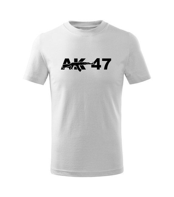 Levně DRAGOWA Dětské krátké tričko AK47, bílá - 6let/122cm