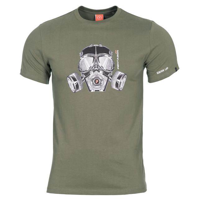 Levně Pentagon Gas Mask tričko, olivové - L