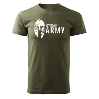 DRAGOWA krátké tričko spartan army, olivová 160g/m2