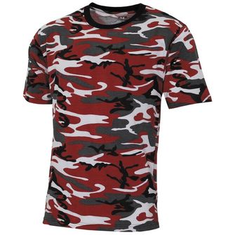 MFH Americké tričko Streetstyle, červeno-kamuflážová barva