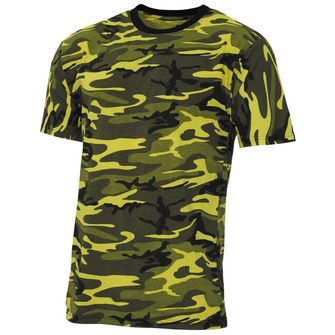 MFH Americké streetstyle tričko s krátkým rukávem, žluto-kamuflážová barva