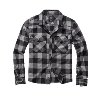 Brandit Kostkovaná košile s dlouhým rukávem, černá+uhlíkové barvy