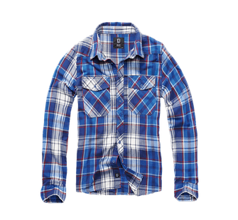 Brandit Kostkovaná košile s dlouhým rukávem, tmavě modrá