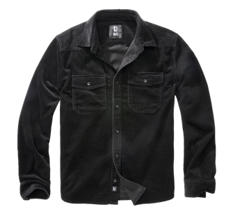 Manšestrová košile Brandit Corduroy Classic s dlouhým rukávem, černá
