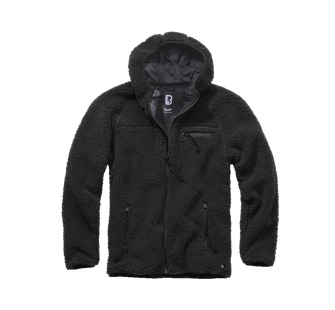 Brandit fleecová bunda s kapucí Teddyfleece Worker, černá