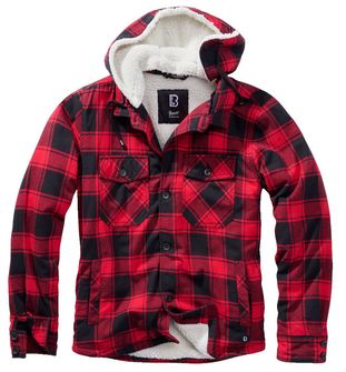 Brandit Lumberjacket bunda s kapucí, červeno-černá