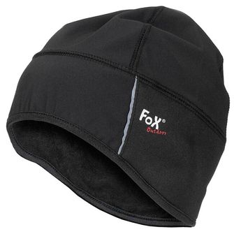 Fox Outdoor softshellová nepromokavá čepice, černá