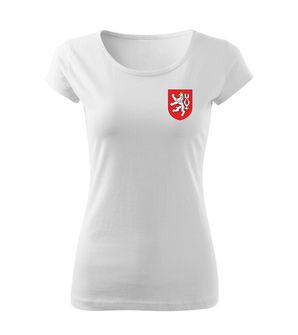 DRAGOWA dámské tričko malý barevný Český znak, biela