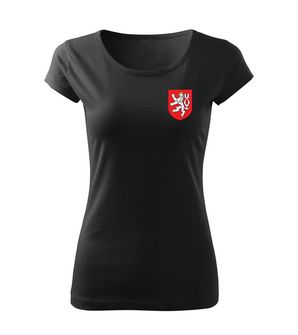 DRAGOWA dámské tričko malý barevný Český znak, černá