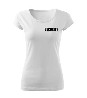 DRAGOWA dámské tričko s nápisem SECURITY, bílé