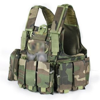 DRAGOWA Tactical Heavy Duty Vest, Woodland
