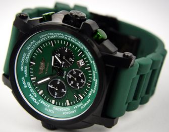 Flieger Chronograph hodinky, zelené
