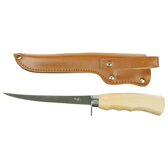 Fox Outdoor Klasický filetovací nůž, rukojeť z březového dřeva, s pouzdrem
