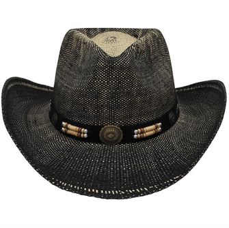 Fox Outdoor klobouk slaměný Texas, černo hnědý