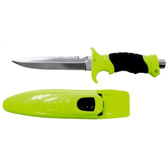 Fox Outdoor Potápěčský nůž Profi, neonově žluto-černý, s pouzdrem