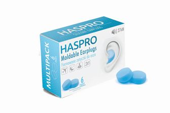 HASPRO 6P silikonové špunty do uší, modré