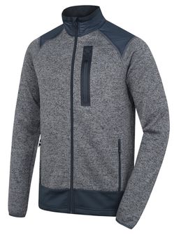HUSKY pánský fleecový svetr na zip Alan M, šedá/antracitová