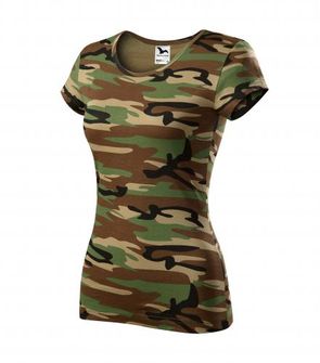Malfini Camouflage dámské maskáčové tričko, brown, 150g/m2