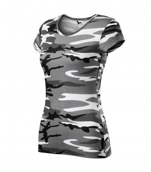 Malfini Camouflage dámské maskáčové tričko, grey, 150g/m2