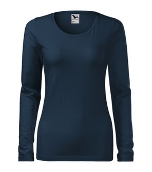 Malfini Slim dámské tričko s dlouhým rukávem, tmavě modré
