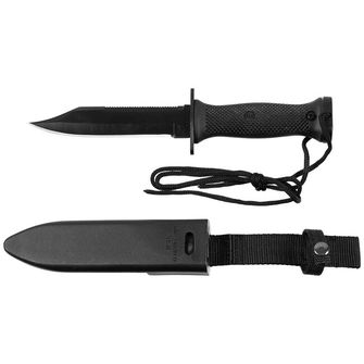 MFH Bojový nůž MK3 s plastovou rukojetí a pouzdrem, černý
