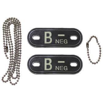 MFH Dog-Tags psí štítky B NEG, 3D PVC, černé