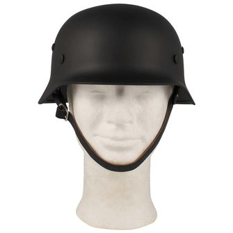 MFH Kovová přilba WW II s koženým vnitřkem, černá