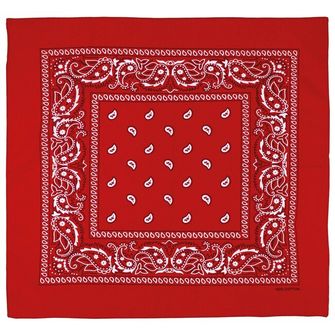 MFH Šála, červená a bílá, asi 55 x 55 cm, bavlna