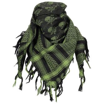 MFH Šémagh šátek, zeleno-černý, s lebkou